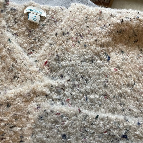 Sundance Acrylic + Alpaca Blend Boucle Knit Sleeveless Shawl Collar Cardigan - Picture 6 of 7